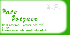 mate potzner business card